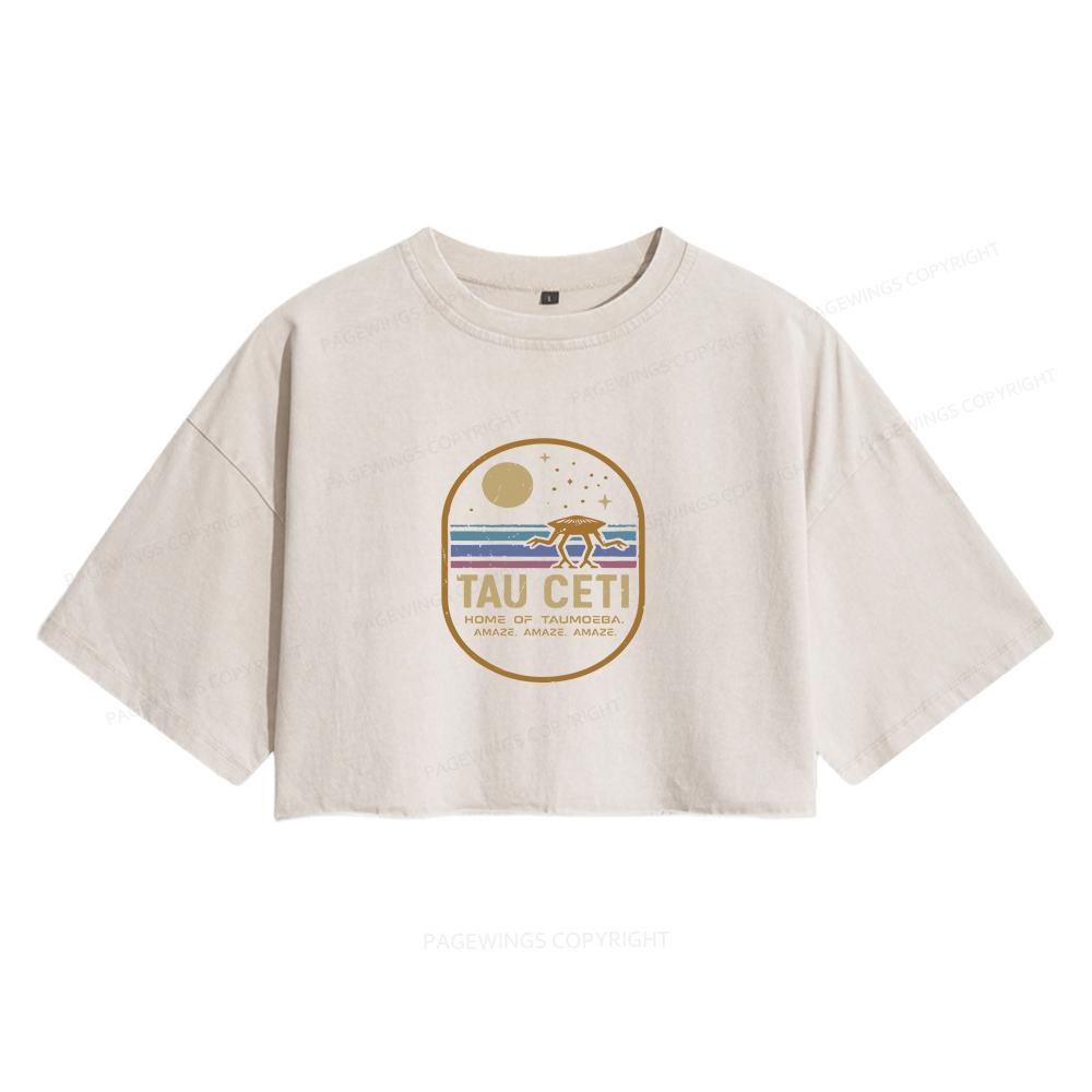 Pagewings Amaze Women's Washed Cropped T-shirt