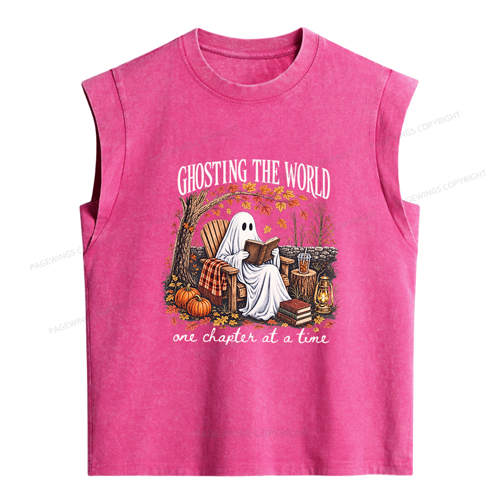 Pagewings Ghosting The World Sublimatio Women's Washed Tank Top