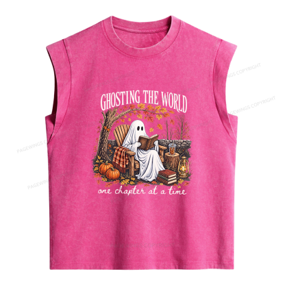 Pagewings Ghosting The World Sublimatio Women's Washed Tank Top