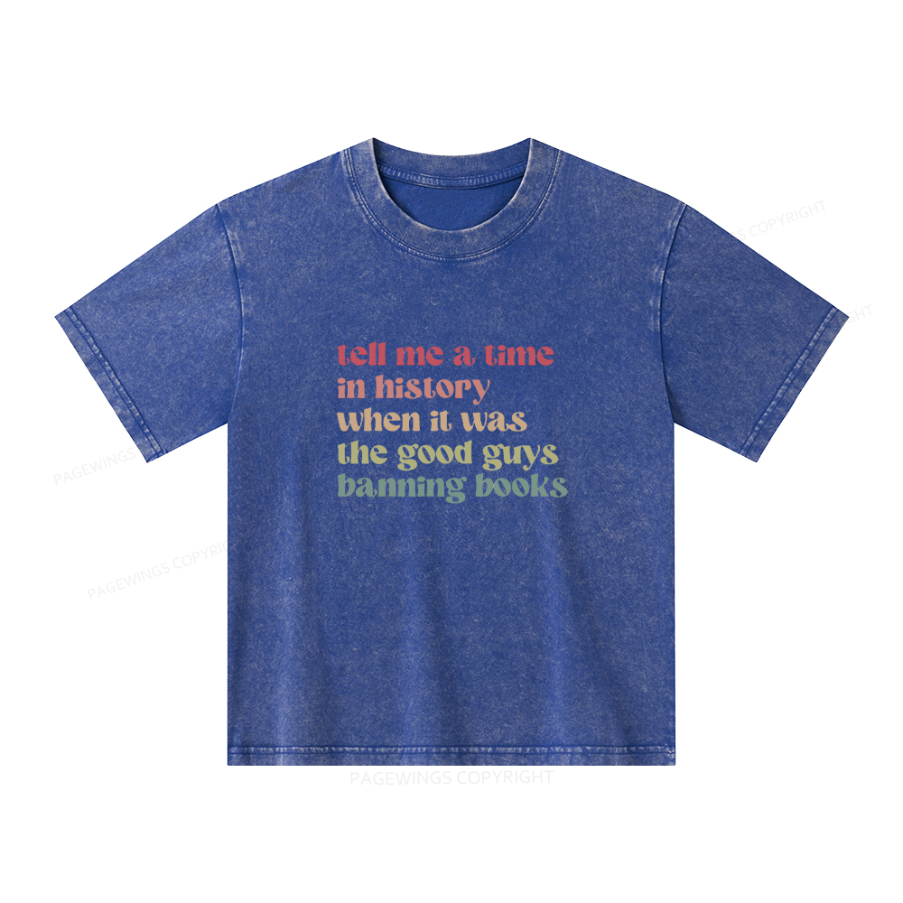 Pagewings Tell Me a Time in History Unisex Kids Washed T-shirt