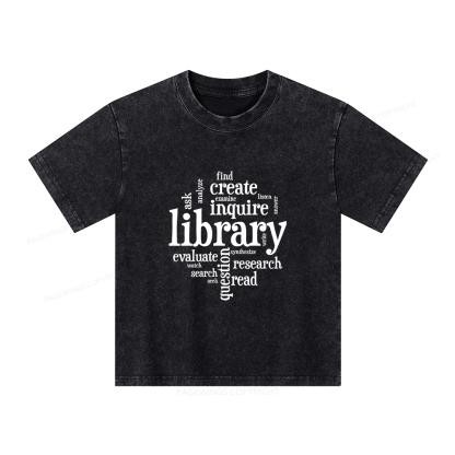 Pagewings Library Unisex Kids Washed T-shirt