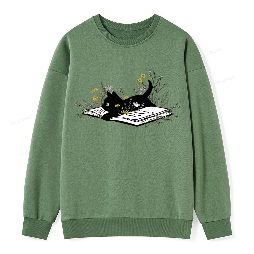 Pagewings Cute Book Cat  Unisex Classic Sweatshirt