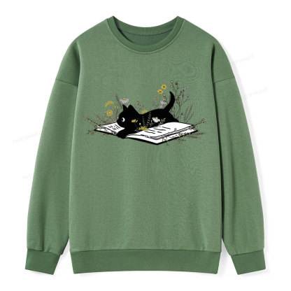 Pagewings Cute Book Cat  Unisex Classic Sweatshirt