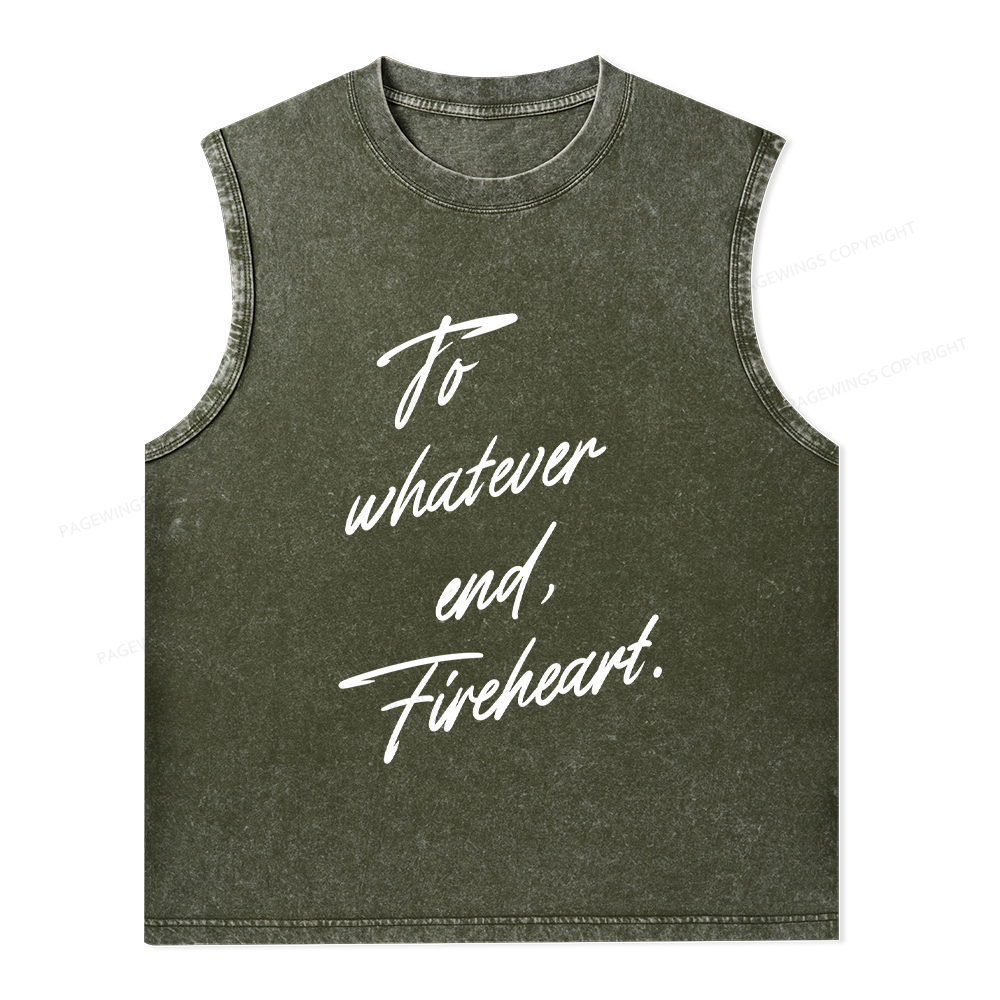 Pagewings To Whatever End Fireheart Unisex Washed Tank Top
