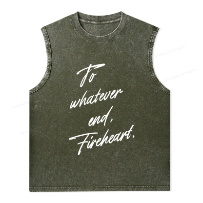 Pagewings To Whatever End Fireheart Unisex Washed Tank Top