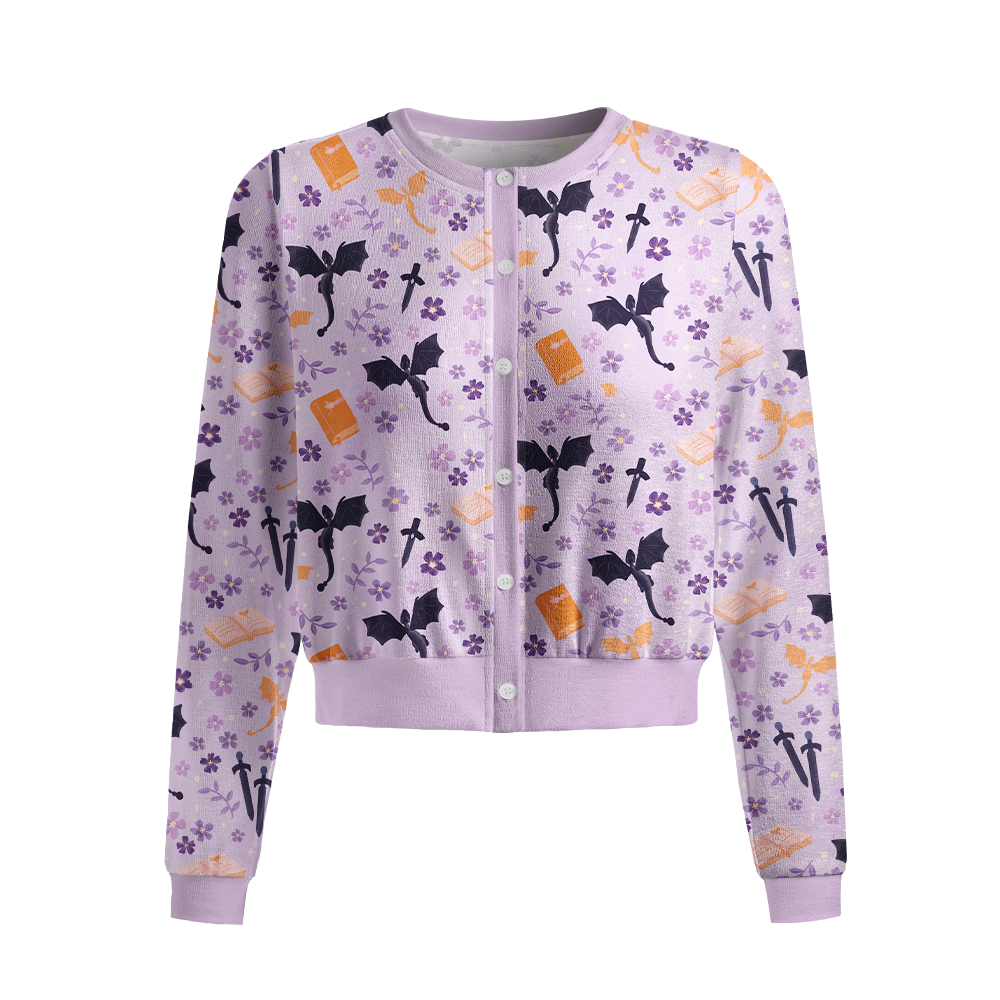 Pagewings Book Dragon Cardigan Sweaters