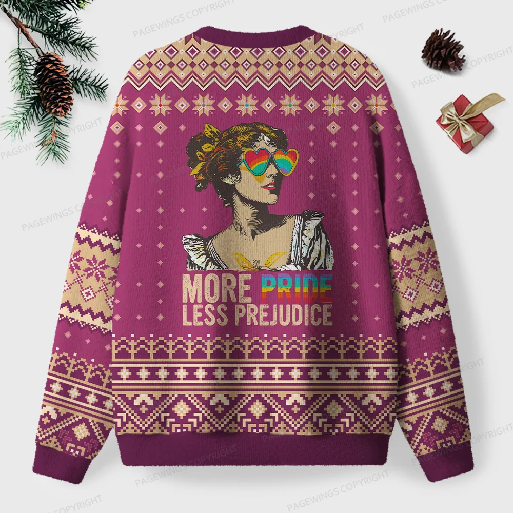 Pagewings More Pride Less Prejudice Unisex Ugly Knit Sweatshirt