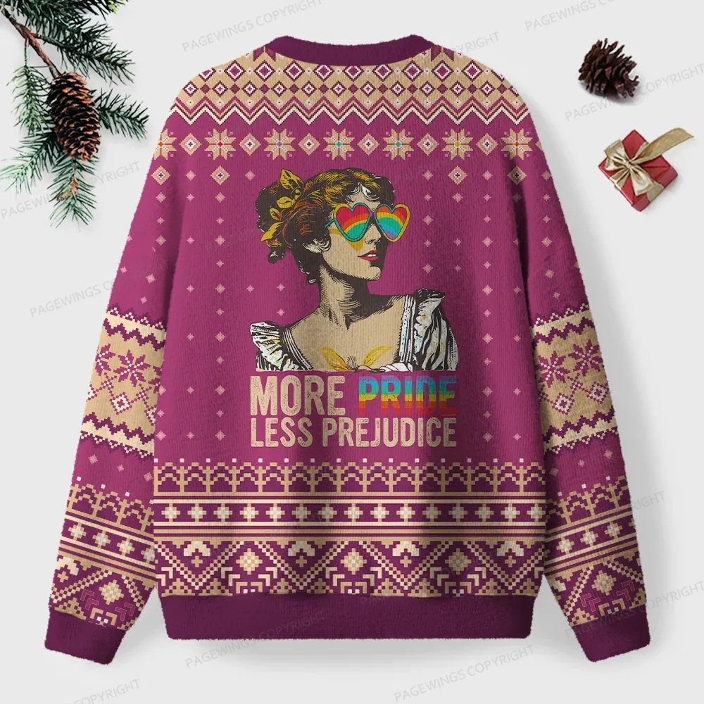 Pagewings More Pride Less Prejudice Unisex Ugly Knit Sweatshirt