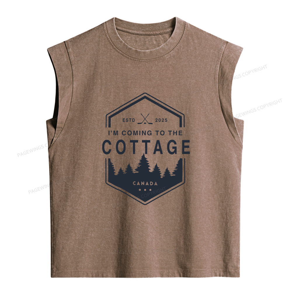 Pagewings Coming To The Cottage Women's Washed Tank Top