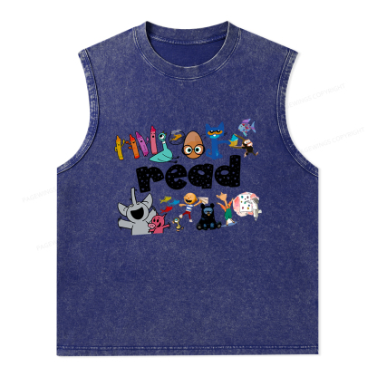 Pagewings Reading Bookish Unisex Washed Tank Top