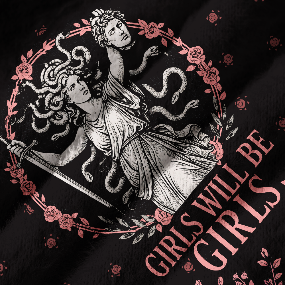 Pagewings Girls Will Be Girls Off Shoulder Ugly Knit Sweater
