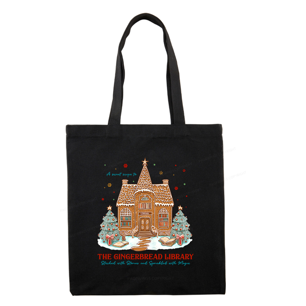 Pagewings Gingerbread Library Tote Bag