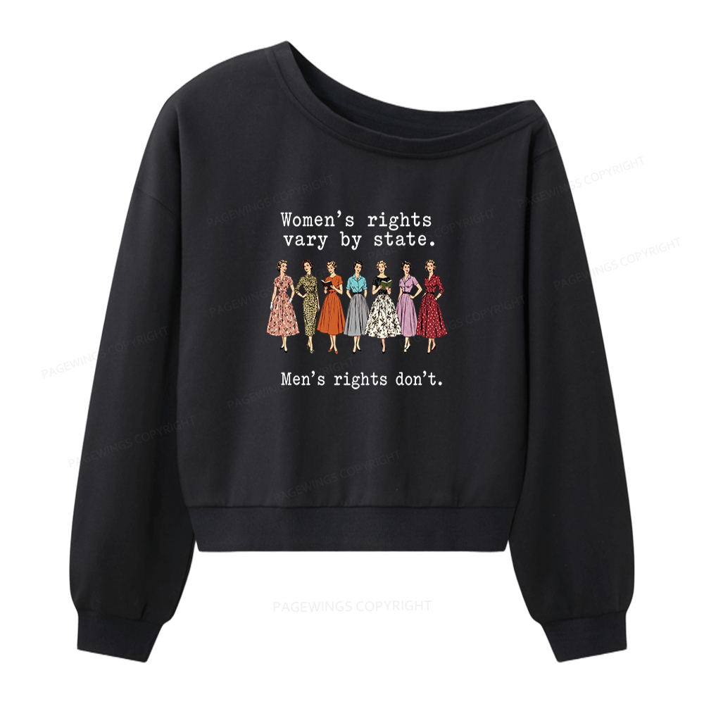 Pagewings Women's Rights Vary By State Women Off Shoulder Sweatshirt