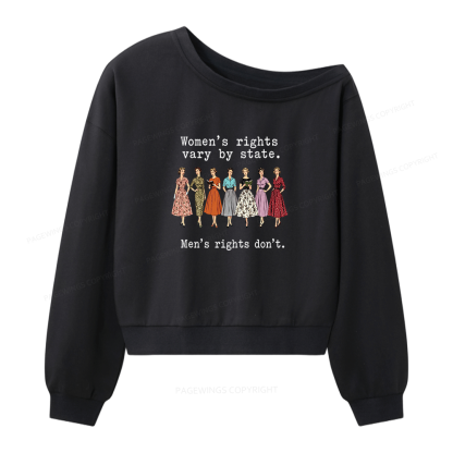 Pagewings Women's Rights Vary By State Women Off Shoulder Sweatshirt