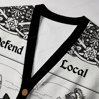 Pagewings Defend Your Local Public Library Unisex Ugly Cardigan Sweaters