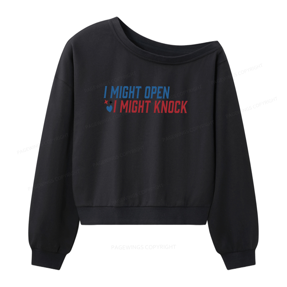 Pagewings I Might Knock Women Off  Shoulder Sweatshirt