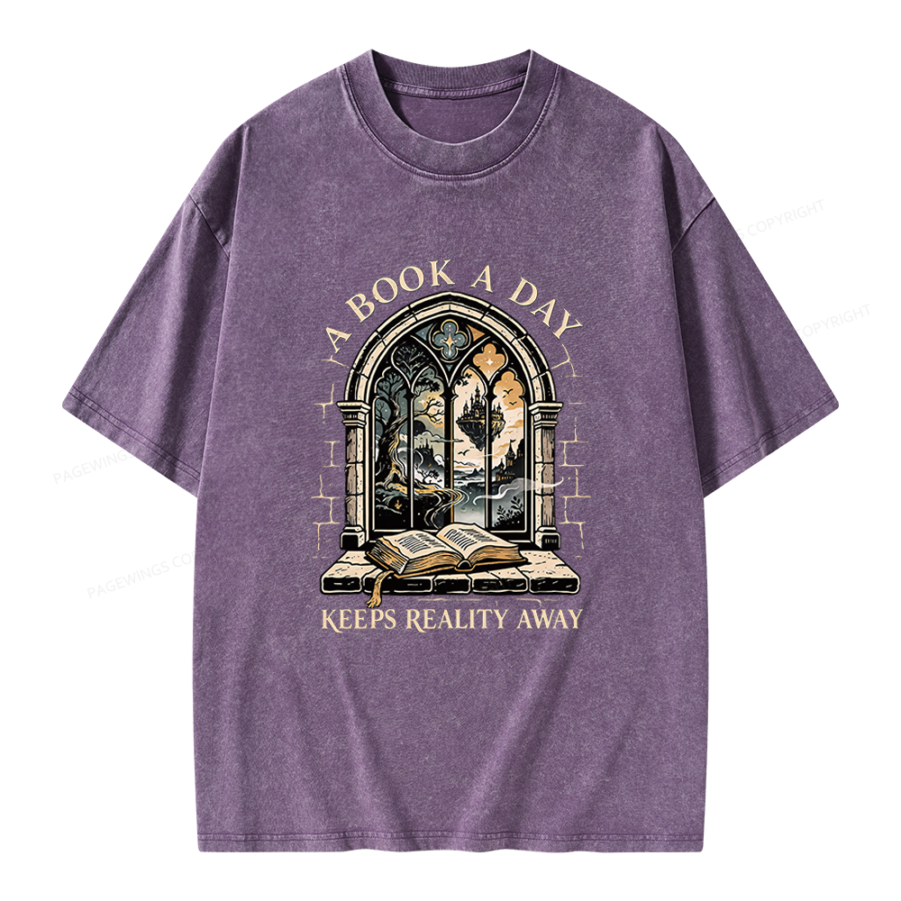 Pagewings A Book a Day Unisex Washed T-shirt