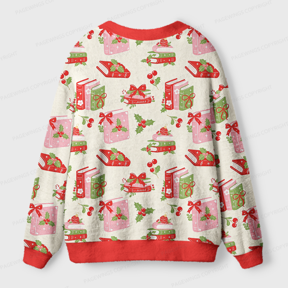 Pagewings Christmas Bookish Light Knit Unisex Cardigan Sweaters