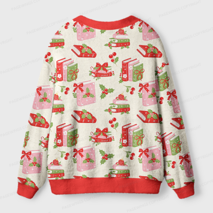 Pagewings Christmas Bookish Light Knit Unisex Cardigan Sweaters