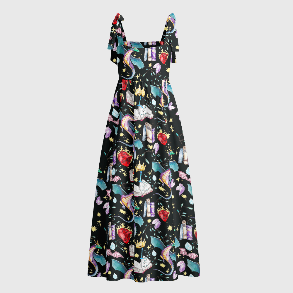Pagewings Reading Summer Tie Shoulder Maxi Dress