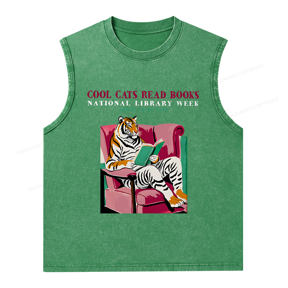 Pagewings ibrary Week Poster 1996 Unisex Washed Tank Top