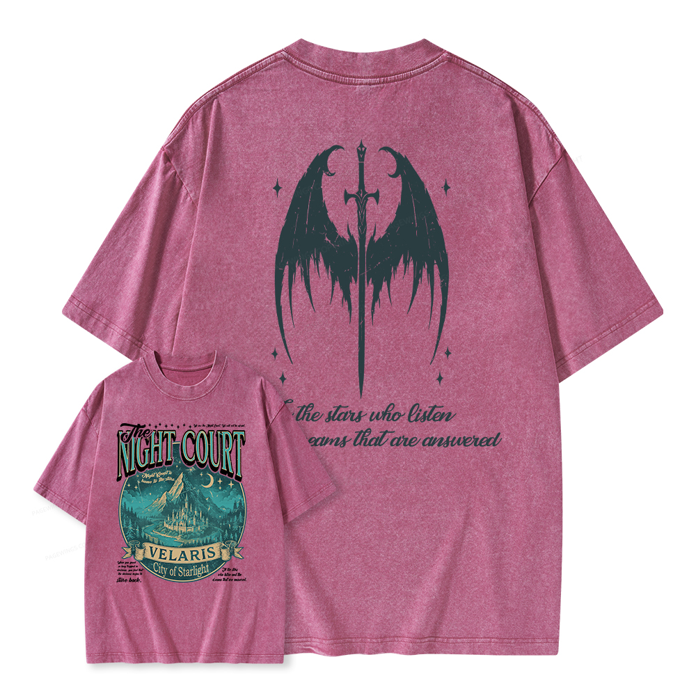 Pagewings Vintage Fantasy Unisex Washed T-shirt