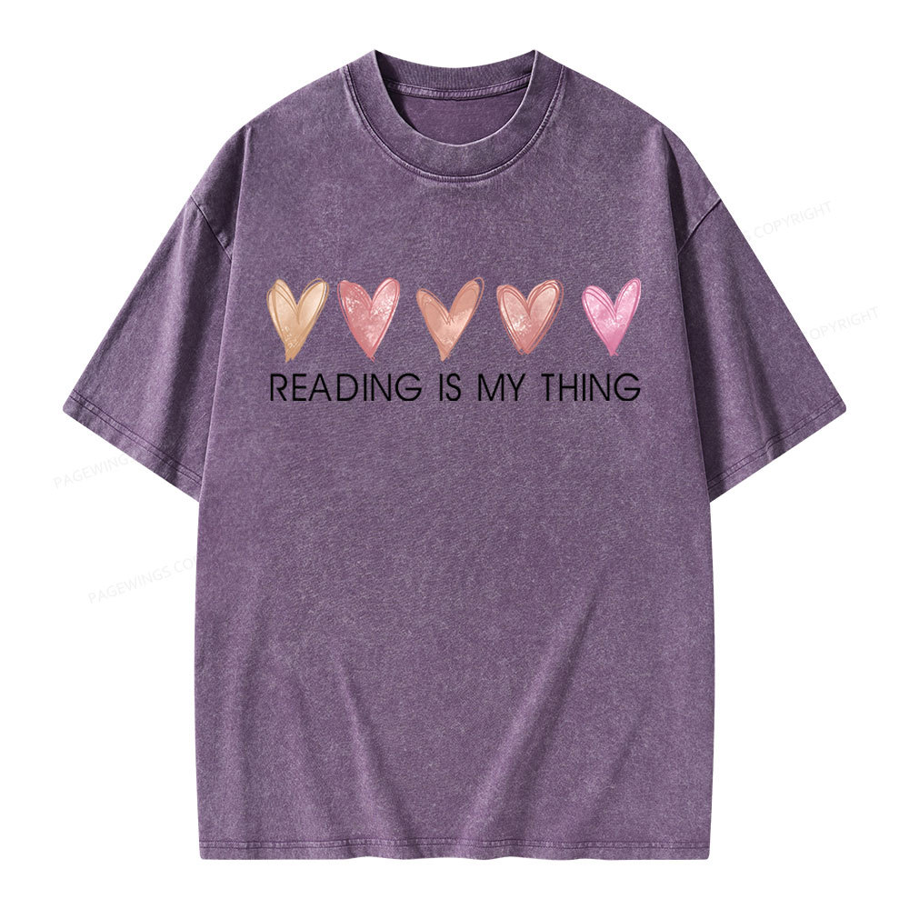 Pagewings Reading is My Thing Unisex Washed T-shirt