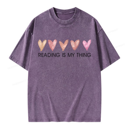 Pagewings Reading is My Thing Unisex Washed T-shirt
