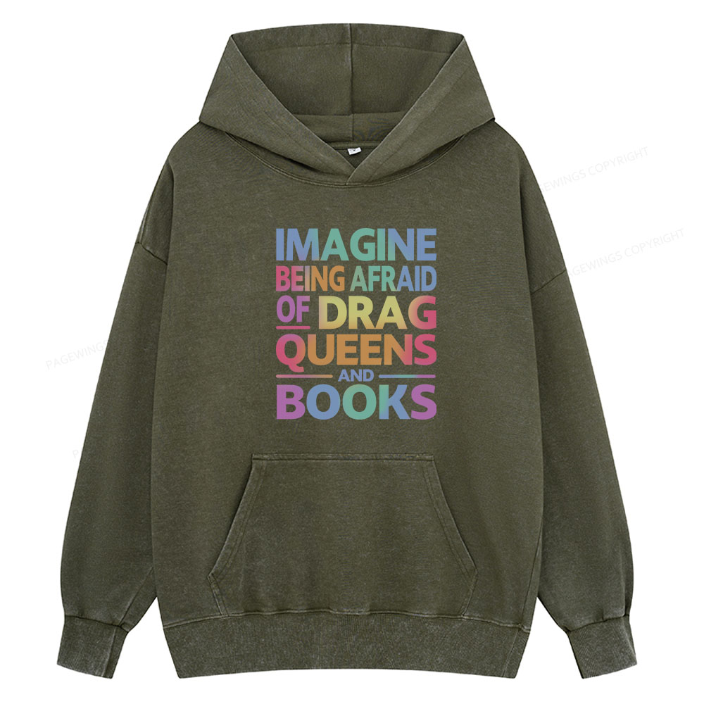 Pagewing Read Banned Books Unisex Washed Hoodie