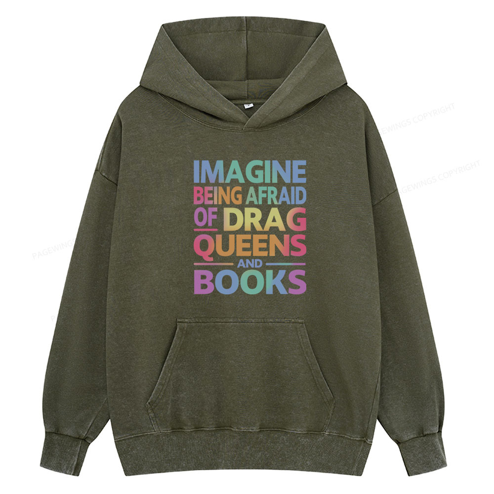 Pagewing Read Banned Books Unisex Washed Hoodie
