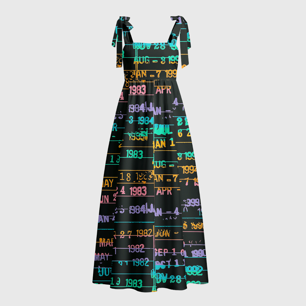 Pagewings Library Card Tie Shoulder Maxi Dress