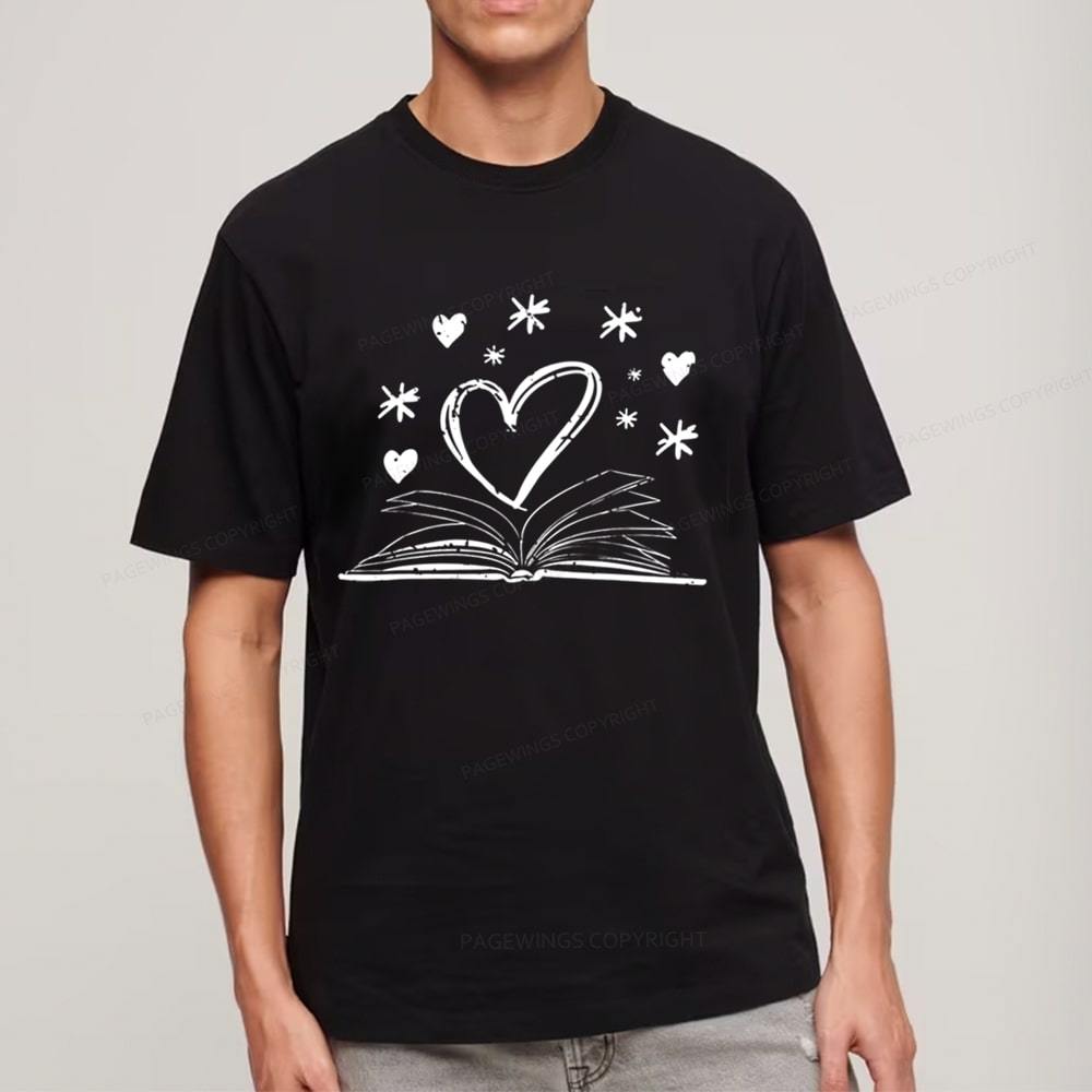 Pagewings Bookworm Librarian Valentines Day Book Unisex Classic T-shirt