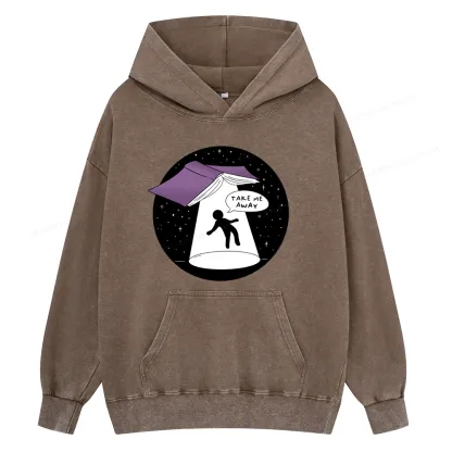 Pagewings Take Me Away Unisex Washed Hoodie