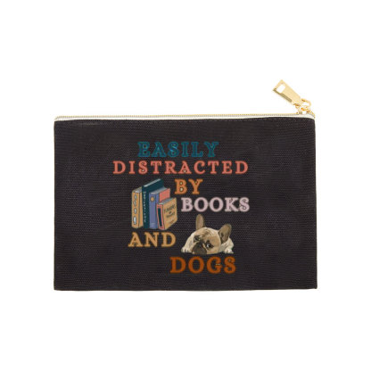 Pagewings Easily Distracted By Books And Dogs  Pouch