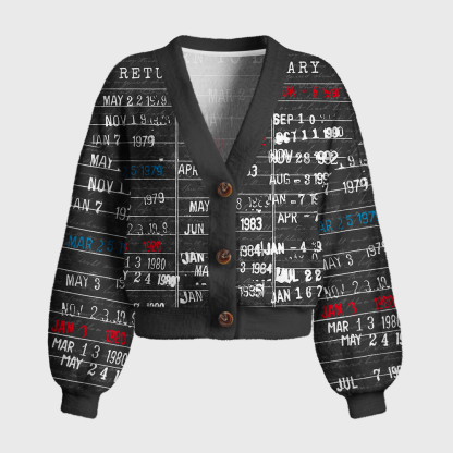 Pagewings Library Card Women's Cardigan Sweater