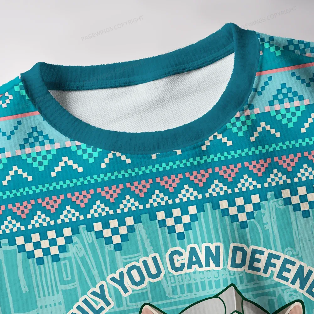 Pagewings The World Will Be Saved Unisex Ugly Knit Sweatshirt
