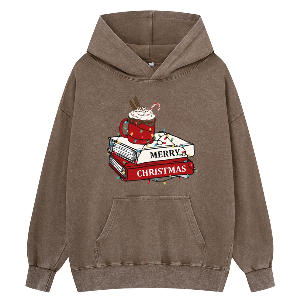 Pagewings Merry Christmas Unisex Washed Hoodie