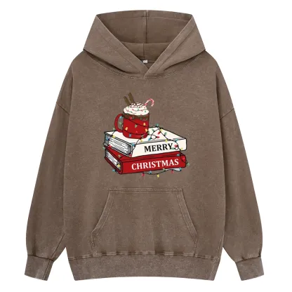 Pagewings Merry Christmas Unisex Washed Hoodie