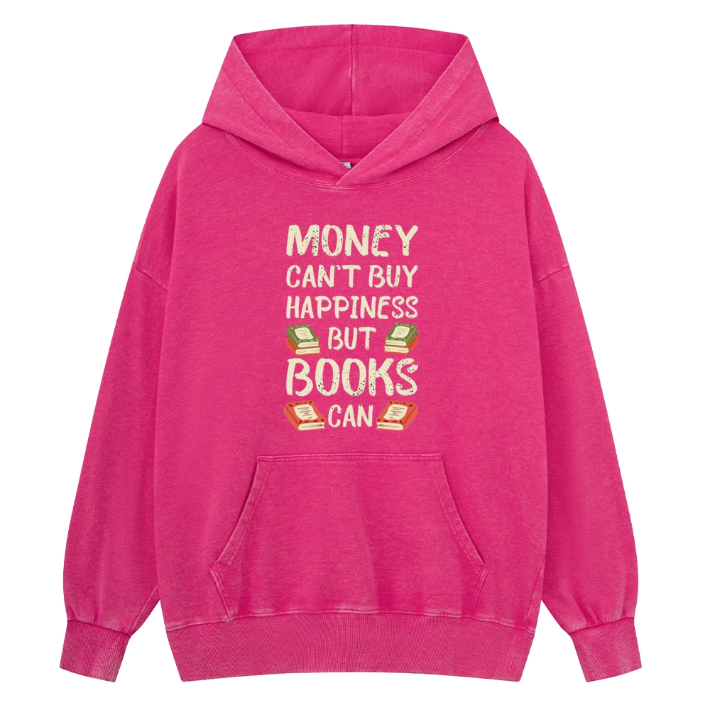 Pagewings Money Can't Buy Happiness But Books Can Unisex Washed Hoodie