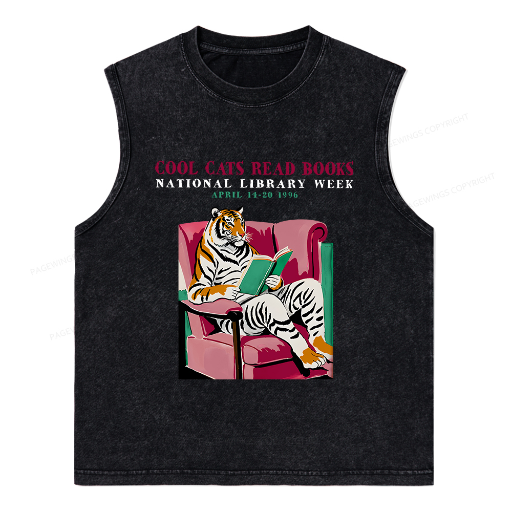 Pagewings ibrary Week Poster 1996 Unisex Washed Tank Top