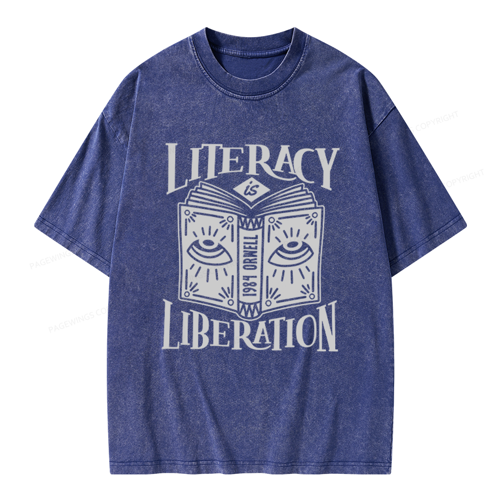 Pagewings Dystopian Book Lovers Unisex Washed T-shirt
