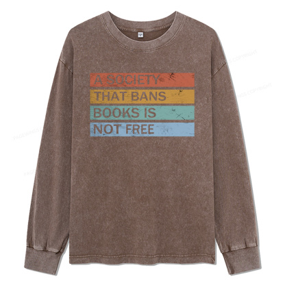 Pagewings Banned Books Shirt Unisex Washed Long Sleeve T-shirt