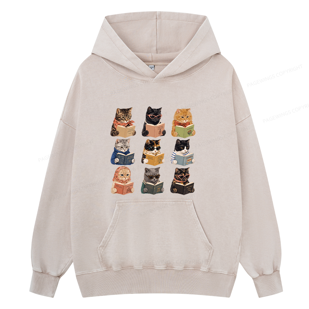 Pagewings Fashion Book Lover Unisex Washed Hoodie