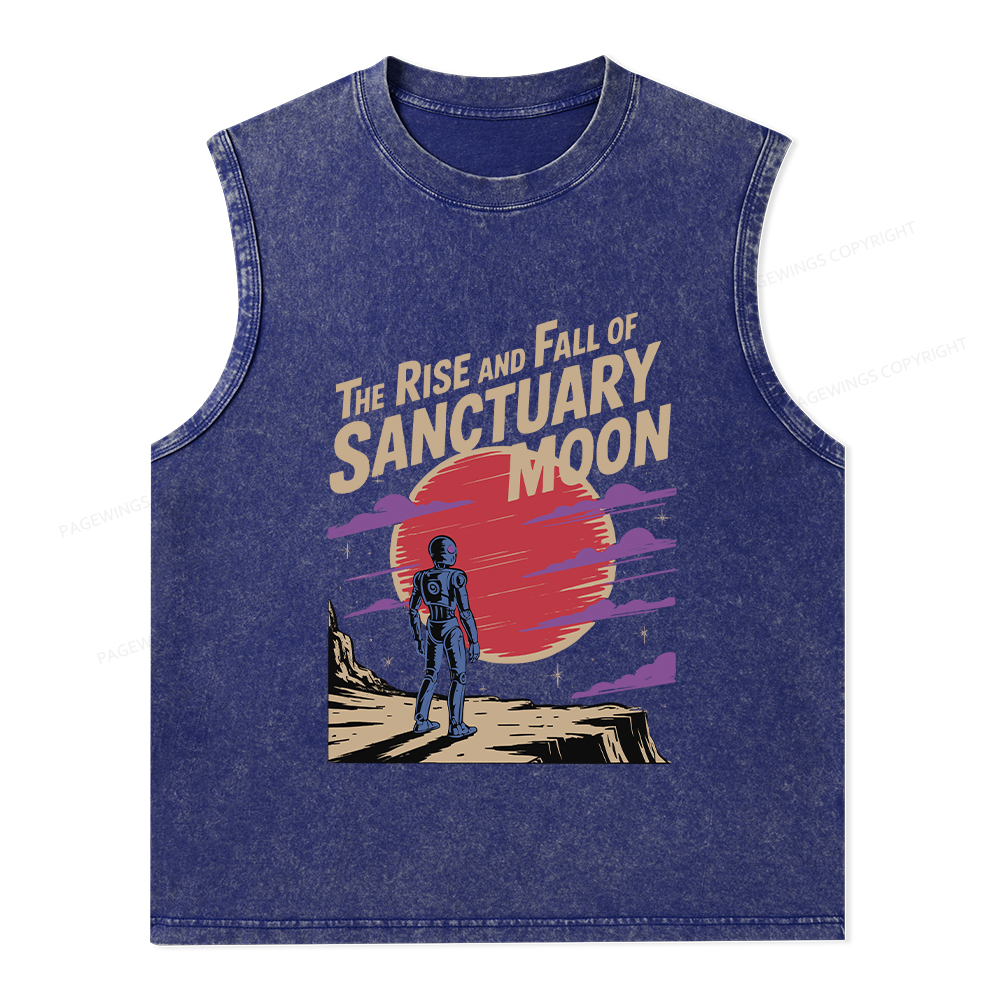 Pagewings The Rise And Fall Of Sanctuary Moon Unisex Washed Tank Top