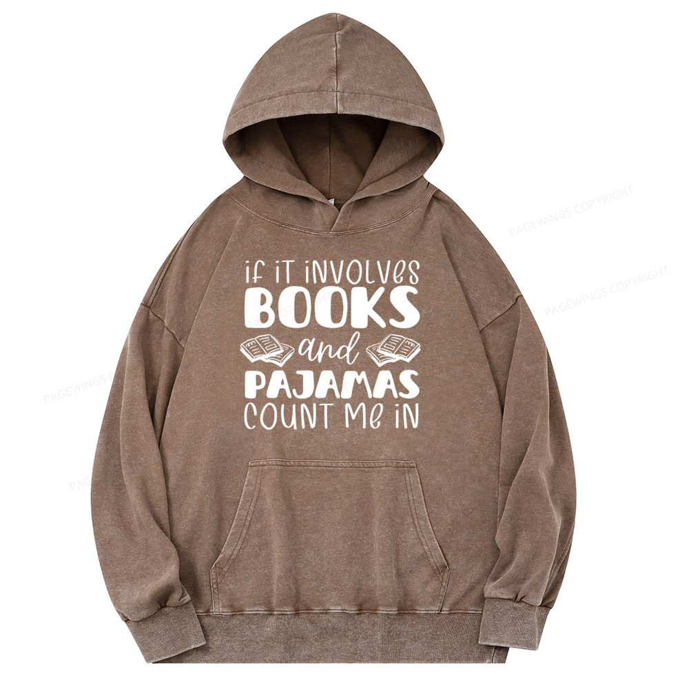 Pagewings Books And Pajamas Unisex Washed Hoodie