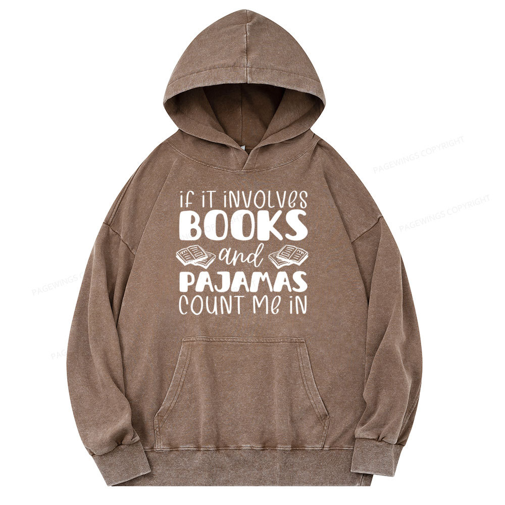 Pagewings Books And Pajamas Unisex Washed Hoodie