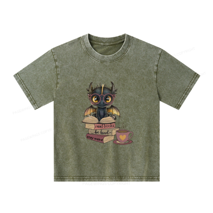 Pagewings Fourth Wing Dargon Unisex Kids Washed T-shirt