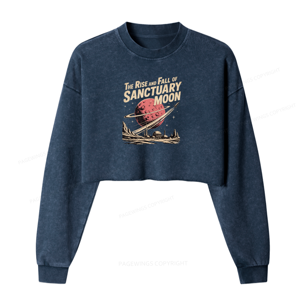Pagewing Sanctuary Moon Washed Crop Sweatshirt