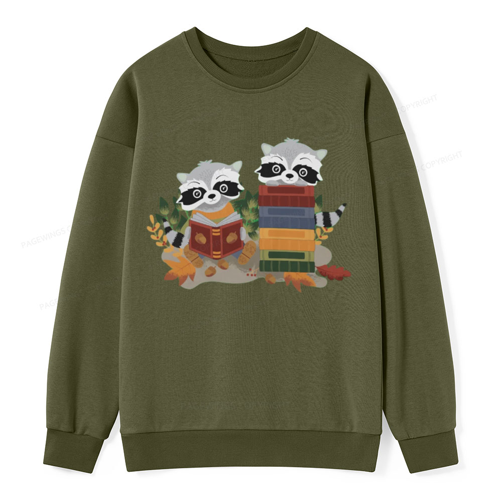 Pagewings Two Raccoons with Books Unisex Classic Sweatshirt