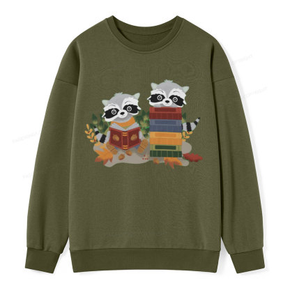 Pagewings Two Raccoons with Books Unisex Classic Sweatshirt